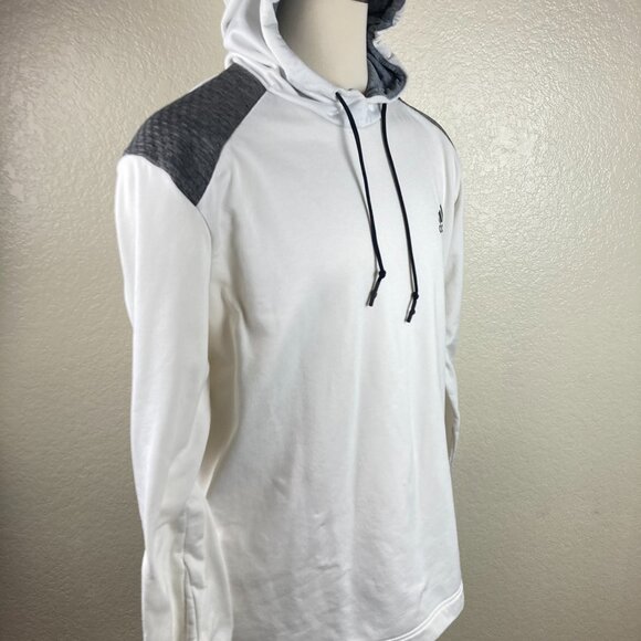Adidas Cold.rdy Men's White/Gray Raglan Training Logo Pullover Hoodie Size 2XL - Picture 4 of 16